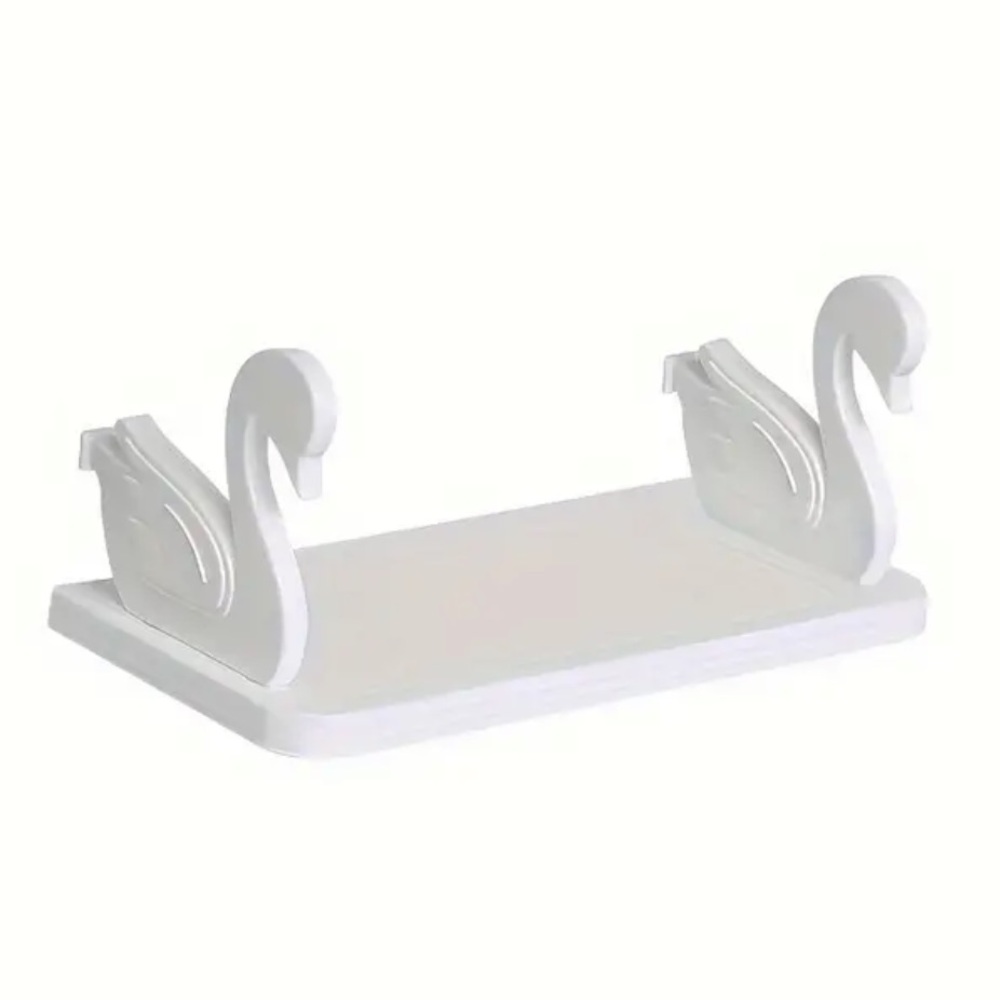 Swan Shaped Wall Mounted White Plastic Shelf